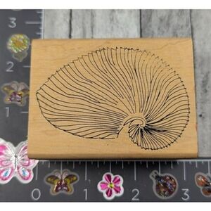 Printworks Conch Seashell 2003 Argonauta Argo G2367 Rubber Stamp Wood #E20